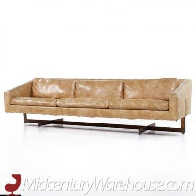  Metropolitan Furniture Metropolitan Mid Century Bronze Base Sofa