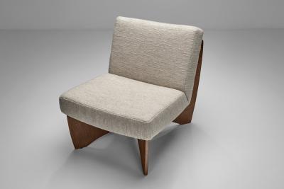  Metz Co Pair of Modern Lounge Chairs with Crossed Base for Metz Co Germany 1970s