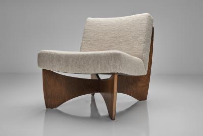  Metz Co Pair of Modern Lounge Chairs with Crossed Base for Metz Co Germany 1970s