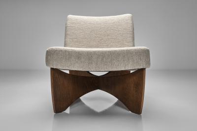  Metz Co Pair of Modern Lounge Chairs with Crossed Base for Metz Co Germany 1970s