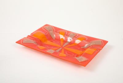  Michael Francis Higgins Large Abstract Higgins Glass Tray