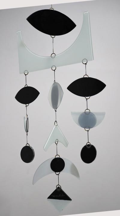  Michael Francis Higgins Michael Frances Higgins Fused Art Glass Mobile Signed