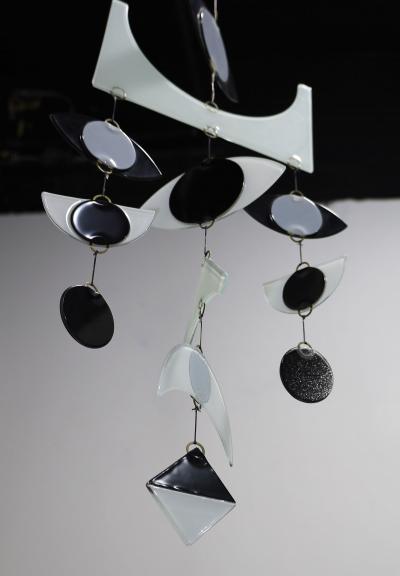  Michael Francis Higgins Michael Frances Higgins Fused Art Glass Mobile Signed