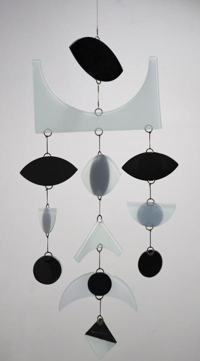  Michael Francis Higgins Michael Frances Higgins Fused Art Glass Mobile Signed