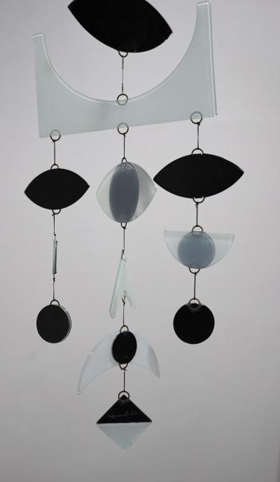  Michael Francis Higgins Michael Frances Higgins Fused Art Glass Mobile Signed