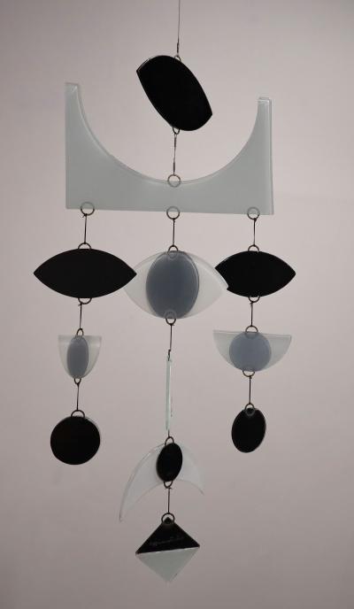  Michael Francis Higgins Michael Frances Higgins Fused Art Glass Mobile Signed