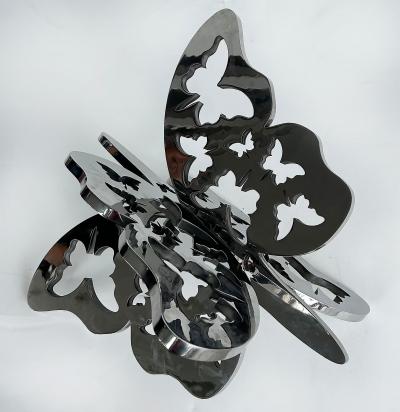  Michael Gitter Monumental Stainless Steel Butterfly Sculpture in Two Parts by Michael Gitter