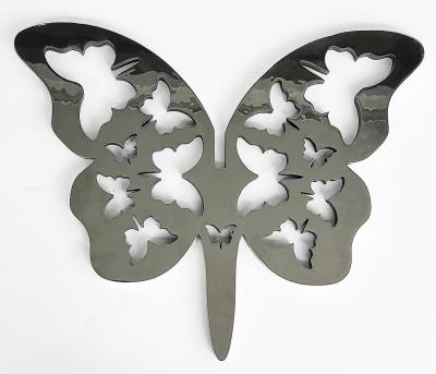  Michael Gitter Monumental Stainless Steel Butterfly Sculpture in Two Parts by Michael Gitter