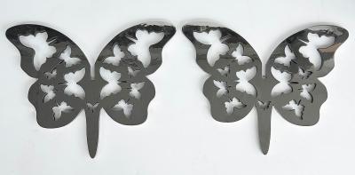  Michael Gitter Monumental Stainless Steel Butterfly Sculpture in Two Parts by Michael Gitter