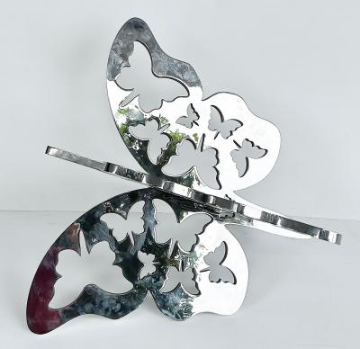  Michael Gitter Monumental Stainless Steel Butterfly Sculpture in Two Parts by Michael Gitter