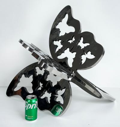  Michael Gitter Monumental Stainless Steel Butterfly Sculpture in Two Parts by Michael Gitter