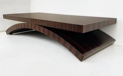  Michael Vanderbyl Michael Vanderbyl Boiler Macassar Ebony Arch Coffee Table Large Size
