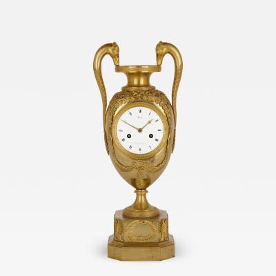  Michelez French Empire period ormolu mantel clock by Michelez