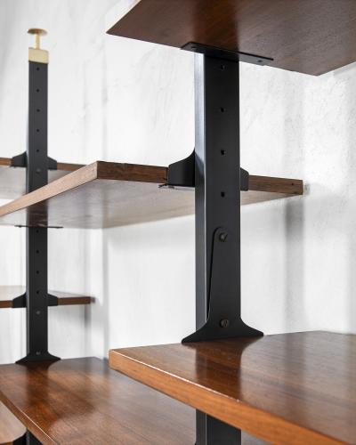  Midcentury Italian school Italian Production Wall Bookcase with adjustable shelves 60s