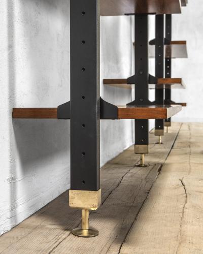  Midcentury Italian school Italian Production Wall Bookcase with adjustable shelves 60s