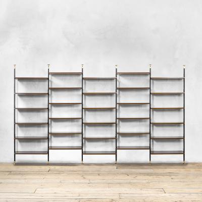  Midcentury Italian school Italian Production Wall Bookcase with adjustable shelves 60s