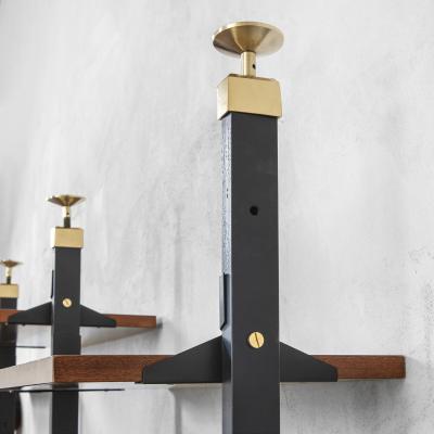  Midcentury Italian school Italian Production Wall Bookcase with adjustable shelves 60s