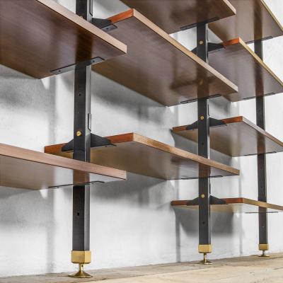  Midcentury Italian school Italian Production Wall Bookcase with adjustable shelves 60s