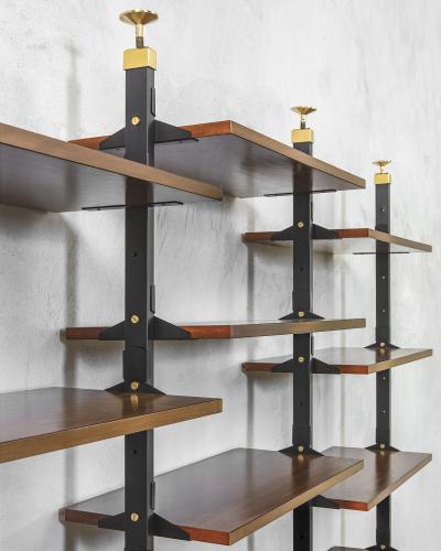  Midcentury Italian school Italian Production Wall Bookcase with adjustable shelves 60s