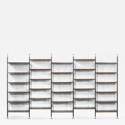  Midcentury Italian school Italian Production Wall Bookcase with adjustable shelves 60s