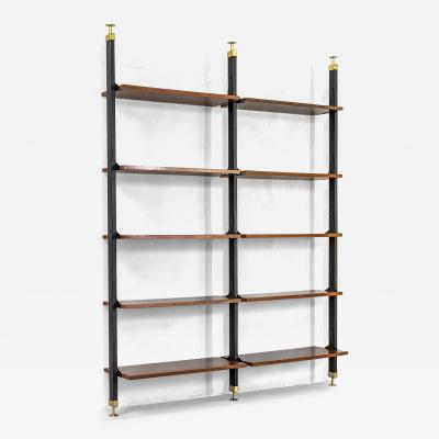  Midcentury Italian school Italian Production Wall Bookcase with adjustable shelves 60s