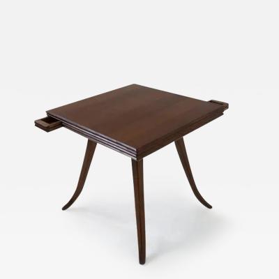  Midcentury Italian school Vintage Italian Walnut Game Table with Grissinatura