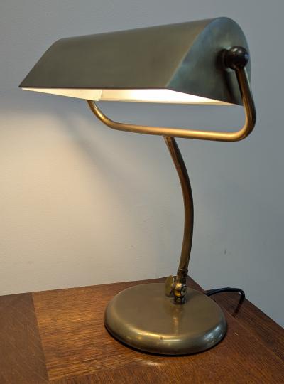  Midgard German Bauhaus Adjustable Bankers Lamp attributed Midgard