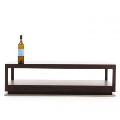  Minotti Contemporary Coffee Table Attributed to Minotti Glass Top with Espresso Frame