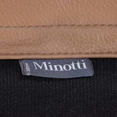  Minotti Minotti Blake Soft Chair and Ottoman Leather with Chrome Base