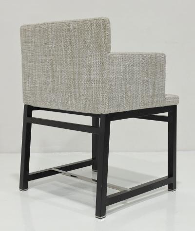  Minotti Minotti Dining Chairs Set of 8 in Neutral Woven Upholstery