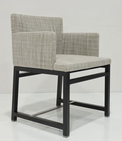  Minotti Minotti Dining Chairs Set of 8 in Neutral Woven Upholstery