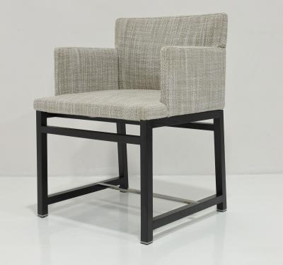  Minotti Minotti Dining Chairs Set of 8 in Neutral Woven Upholstery