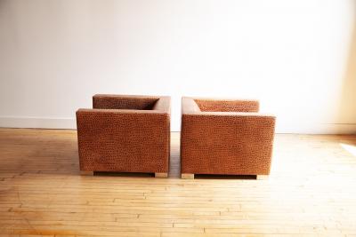  Minotti Pair of Minotti Suitcase Line Club Chairs in Crocodile Leather 
