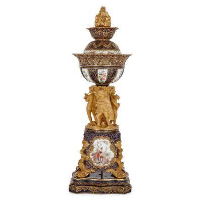  Minton Large early 19th century Minton porcelain centrepiece vase