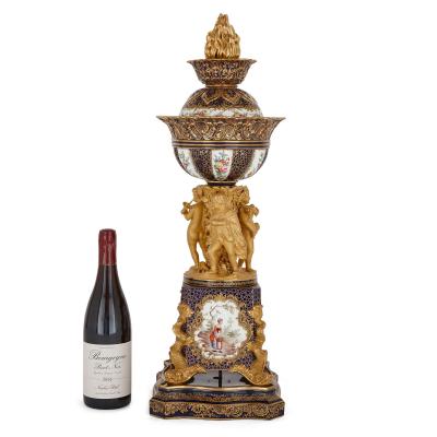  Minton Large early 19th century Minton porcelain centrepiece vase