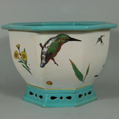  Minton Minton Majolica Naturalist Jardiniere by W S Coleman