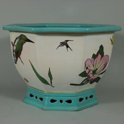  Minton Minton Majolica Naturalist Jardiniere by W S Coleman