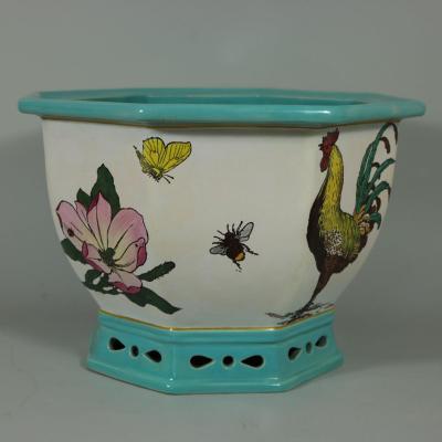 Minton Minton Majolica Naturalist Jardiniere by W S Coleman