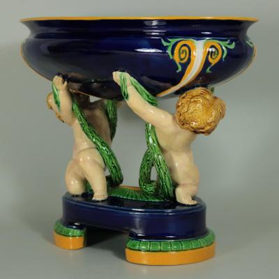  Minton Minton Majolica Putti Figural Bowl