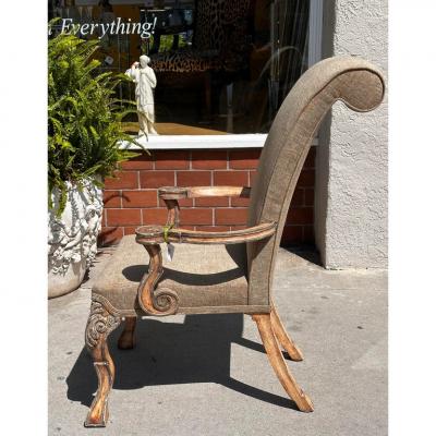  Minton Spidell Pair of Minton Spidell Scroll Back Regency Arm Chairs