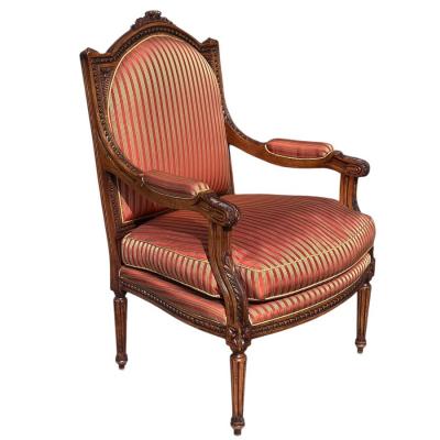  Minton Spidell Regency Style Minton Spidell Mahogany Fauteuil Arm Chair W Down Cushion 1 of 2