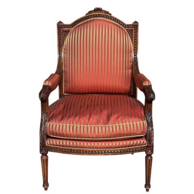  Minton Spidell Regency Style Minton Spidell Mahogany Fauteuil Arm Chair W Down Cushion 1 of 2