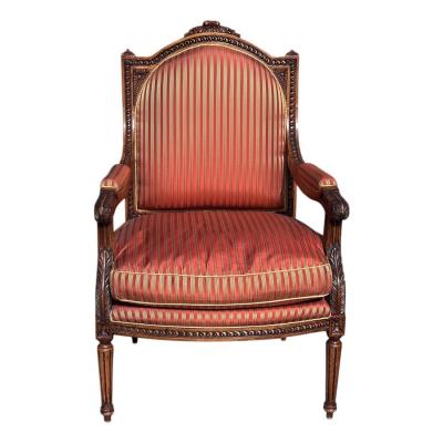  Minton Spidell Regency Style Minton Spidell Mahogany Fauteuil Arm Chair W Down Cushion 1 of 2