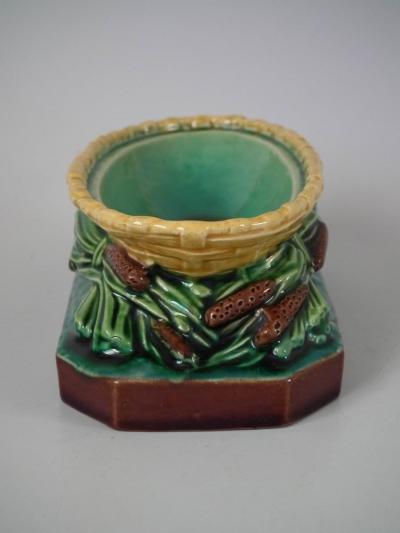  Minton Victorian Minton Majolica Bullrush Cattail Dish