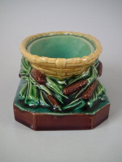  Minton Victorian Minton Majolica Bullrush Cattail Dish