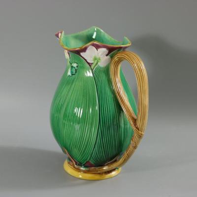  Minton Victorian Minton Majolica Lily Pad and Flower Jug Pitcher
