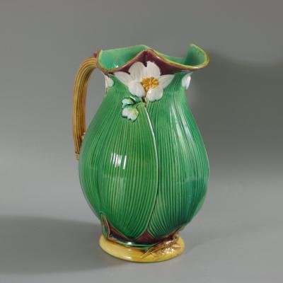  Minton Victorian Minton Majolica Lily Pad and Flower Jug Pitcher