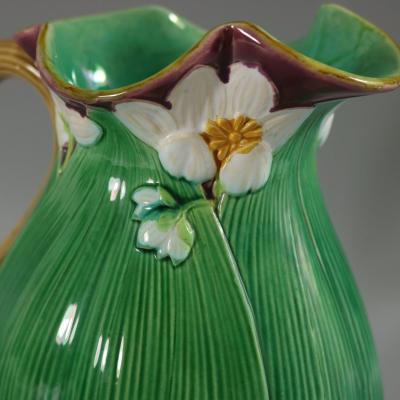  Minton Victorian Minton Majolica Lily Pad and Flower Jug Pitcher