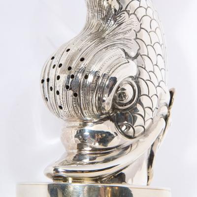 Missiaglia Handcrafted Sterling Silver Dolphin Salt Shaker Pepper Mill Signed Missiaglia