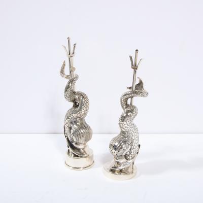 Missiaglia Handcrafted Sterling Silver Dolphin Salt Shaker Pepper Mill Signed Missiaglia